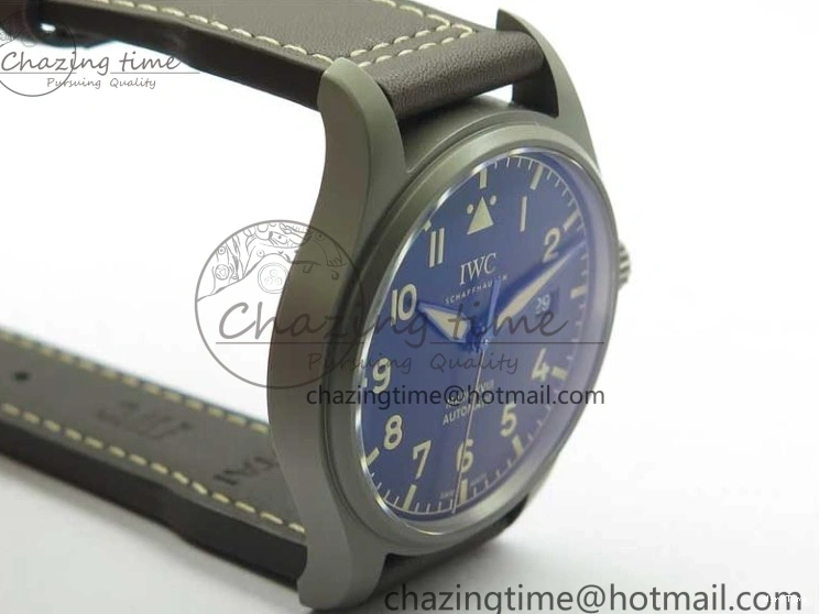 MIROTIME 0507 Mark XVIII IW327006 Titanium V7F 1:1 Best Edition Black Dial on Brown Leather Strap A Attractive 7080